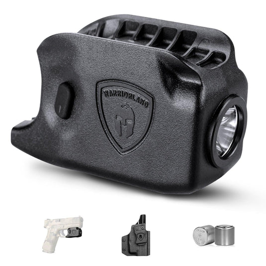 Mini Gun Light with Kydex Holster Custom Molded for Glock 43 / Glock 43X LED Tactical Pistol Handgun Flashlight | WARRIORLAND WARRIORLAND