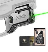 WARRIORLAND Green Laser Sight With Holster Combo Tailored Fit Taurus G2C / Taurus G3C / Millennium G2 PT111 & PT140, Ultra Compact G2C Beam Sight, Gun Sight with Ambidextrous On/Off Switch & Power Indicator, WLS-101G-H WARRIORLAND