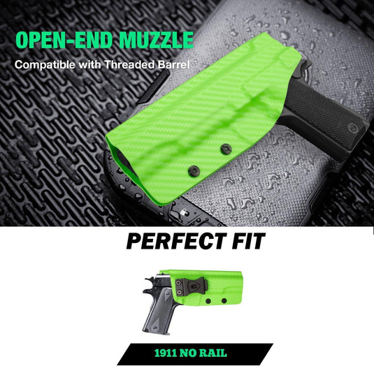 Colorful Carbon Fiber Kydex 1911  .45 ACP Pistol No Rail IWB Tactical Holster | Right Hand | WARRIORLAND WARRIORLAND
