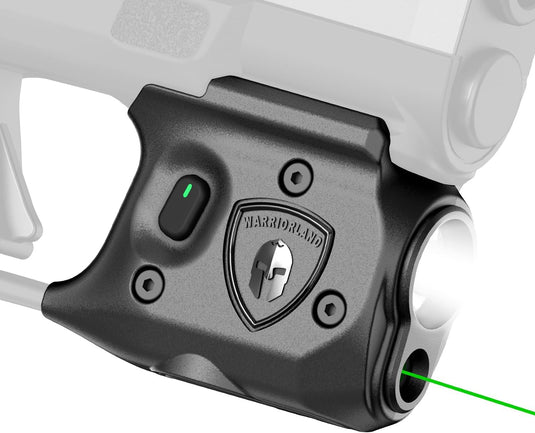 WARRIORLAND Pistol Light Laser Combo, Compatible with Springfield Hellcat, Not Fits Hellcat Pro, Compact Trigger Mounted Tactical 150-Lumen LED & Green Laser Light, Power Indicator, SLL-118G WARRIORLAND