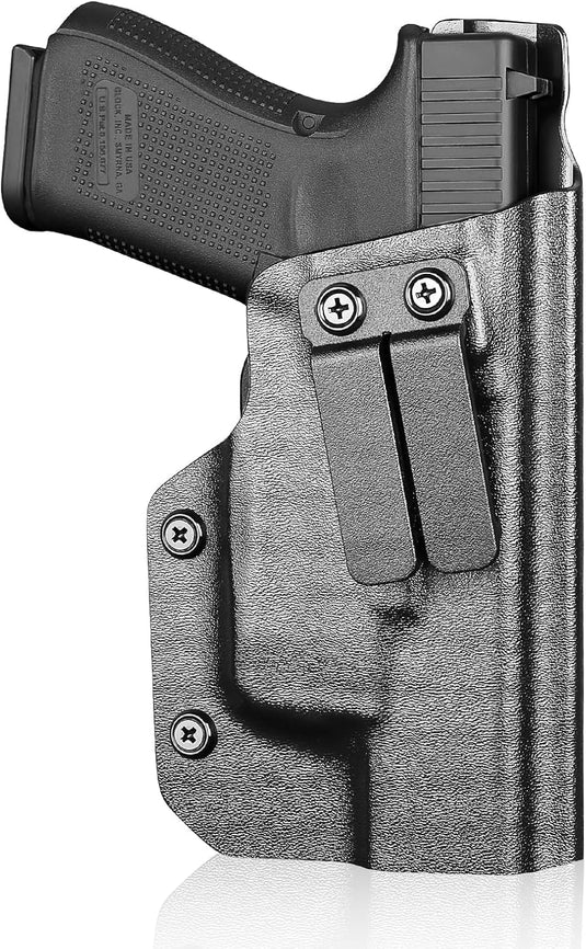 IWB Kydex Holster for Glock 19 with TLR6, Fit Glock 17/19 Gen 3-5, 23/32 Gen 3-4& 19X/ 44/45, Inside Waistband Conceal Carry, Adj. Cant & Retention, Right Hand WARRIORLAND