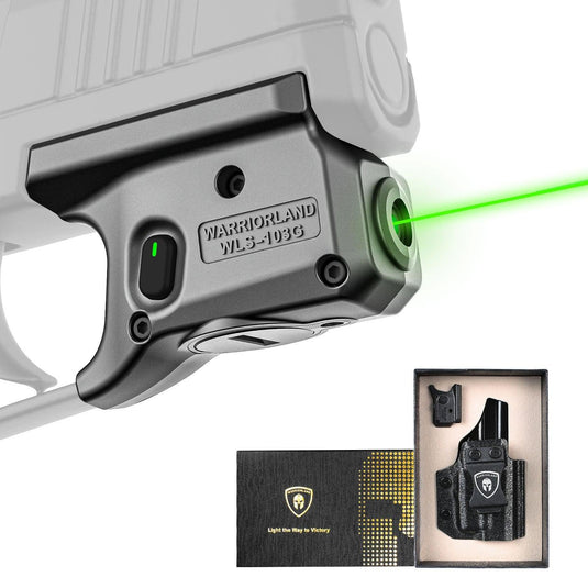 Green Laser Sight and Kydex Holster Combo Tailored Green Fit Sig Sauer P365 / P365X / P365XL, Ultra Compact P365 Beam Sight, Gun Sight with Ambidextrous On/Off Switch & Power Indicator|WARRIORLAND WARRIORLAND