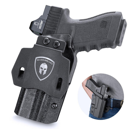 WARRIORLAND Compatible with Glock 20 21 22 Holster OWB Kydex Holster Optics Cut: G21 / G20 (Gen 3 4 5) & G22 Gen 5, Outside Waistband Open Carry G21 Holster with 1.75 Inch Paddle, Adj. Retention WARRIORLAND