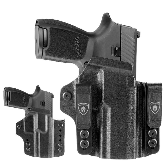 Sig P320 M18 & P320 M17 IWB & OWB Convertible Holster Optics Cut: Sig Sauer P320 Compact M18 & P320 Full Size M17, IWB OWB Combo Holster P320, 1.75 Belt Clip, Adjustable Ride Height, Right Hand WARRIORLAND