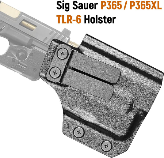 IWB Kydex Holster for P365 with TLR6, Fit Sig Sauer P365/ P365 SAS/ P365XL, Inside Waistband Conceal Carry, Optic Cut, Adj. Cant & Retention, Right Hand WARRIORLAND