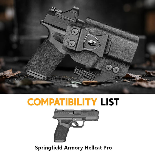 WARRIORLAND IWB Kydex Holster Compatible with Springfield Hellcat Pro, Not Fit Hellcat, Inside Waistband Appendix Conceal Carry, with Claw & Adj. Retention & Cant, Right Hand WARRIORLAND