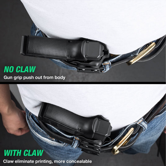 Glock 17 Gen(3-5)/G22/31 Gen(3-4) - Leather Lined Kydex Hybrid IWB Holster, Inside Waistband carry Right Hand | WARRIORLAND