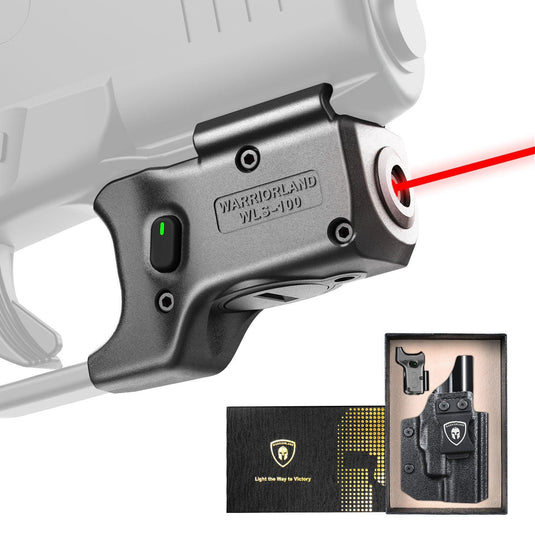 Red Laser Sight Designed to Fit Glock 48 MOS with Holster Combo, Red Beam Sight with Power Indicator, Custom-Made IWB Kydex Holster Right Hand, WLS-100 w/ G48 MOS Holster|WARRIORLAND WARRIORLAND