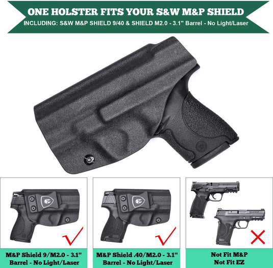 M&P Shield 9mm IWB Kydex Holster, Optic Ready Available, Fit M&P Shield Plus / M2.0 / M1.0 - 9mm/.40 Pistol, Right/Left Hand | WARRIORLAND