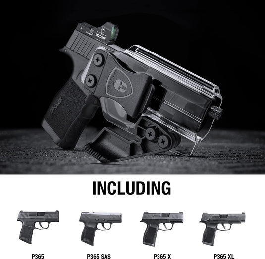 Sig Sauer P365XL Clear / Black IWB Holsters with Claw Red Dot Optics Cut  , Right Hand | WARRIORLAND WARRIORLAND