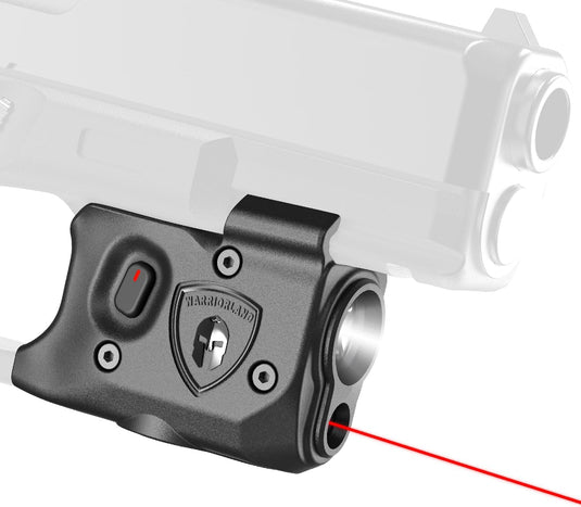 WARRIORLAND Pistol Light Laser Combo Fits Glock 17/19 Gen 3-5, Glock 22/23/31/32 Gen 3-4 & Glock 19X/44/45, Compact 150-Lumen Tactical Weapon Light with Red Laser & White LED Flashlight, SLL-104 WARRIORLAND