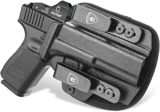 WARRIORLAND Hybrid Kydex & Nylon Holster, Optional for Glock 17 Gen 3 4 5 & G22 G31 Gen 3 4 & their MOS, Optics Cut & Open Muzzle, Concealed Carry WARRIORLAND