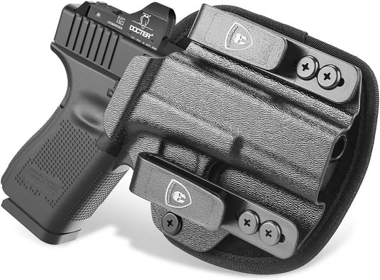 WARRIORLAND Hybrid Kydex & Nylon Holster, Optional for Glock 17/19/26 Gen3-5、Glock 17/19 Gen 4-5 MOS、Glock 21/22/23 gen5、Glock 34/43/43X/43X MOS/48/48 MOS, Optics Cut & Open Muzzle, Concealed Carry Right Hand WARRIORLAND