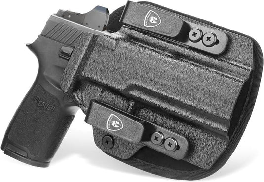WARRIORLAND Hybrid Kydex & Nylon Holster, Optional for Sig Sauer P320 Full-Size / P320-M17/ P320 XFIVE Legion (P320 x5 Legion)/ P320 XFIVE DH3/ P320 AXG Combat / P320 AXG Legion / P320 XFULL, Optics Cut & Open Muzzle, Concealed Carry Right Hand WARRIORLAND