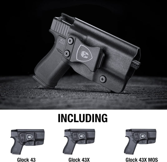 IWB Kydex Holster for Glock 43 Glock 43X Glock 43X MOS, Right/Left Hand | WARRIORLAND WARRIORLAND