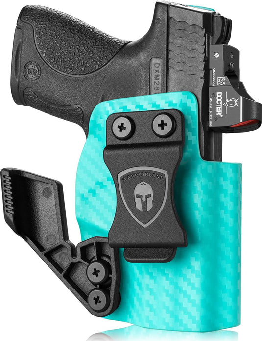 IWB Carbon Fiber Kydex Holster, Fits Smith & Wesson M&P Shield 9mm/.40 M2.0 / M1.0 3.1’’ Barrel Pistol, Optic Ready, Claw Wing Attachment, Right Hand | WARRIORLAND WARRIORLAND
