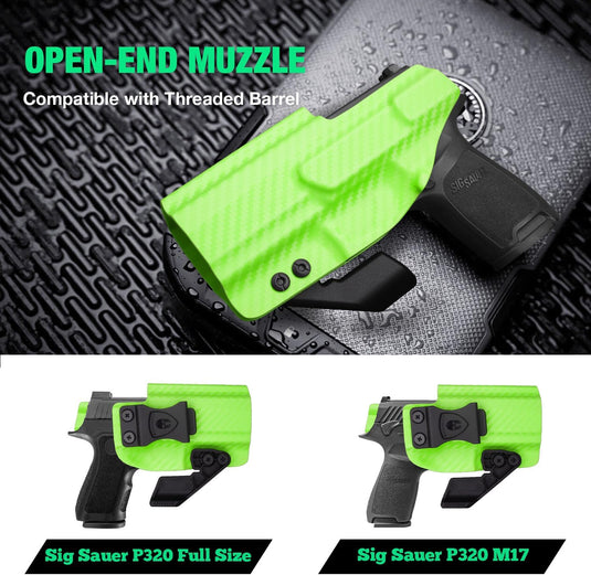 IWB Carbon Fiber Kydex Holster, Perfect Fit P320 Compact M18 & P320 Full Size M17, Right Hand | WARRIORLAND WARRIORLAND