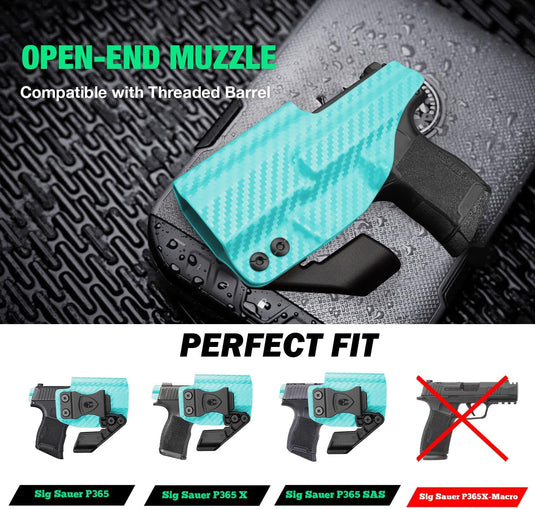 Sig Sauer P365 IWB Carbon Fiber Kydex Holster, also fit P365X / P365 SAS Pistol, Optic Ready, Claw Wing Attachment, Right Hand | WARRIORLAND