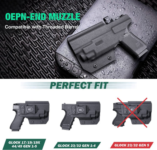 Glock 19 TLR7/TLR7A IWB Kydex Holster Fit: Glock 17 19 19X 44 45 Gen 3-5 & Glock 23 32 Gen 3-4 TLR-7/TLR-7A, Right Hand | WARRIORLAND