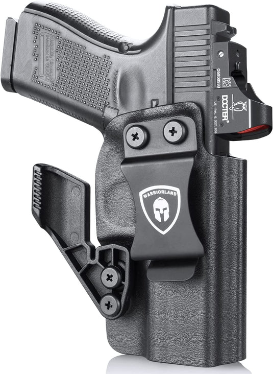 Glock 17/19/26/44/45/23/32 IWB Kydex Holsters with 1.75 Inch Steel Clip Claw Attachment, Red Dot Cut, Right Hand | WARRIORLAND WARRIORLAND