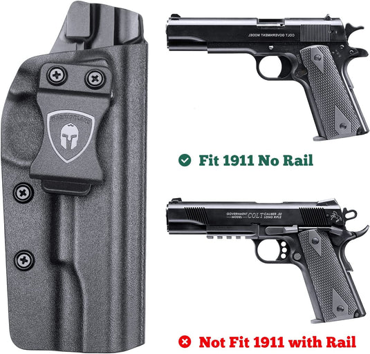 1911 Holster - IWB Kydex Holster Fit 1911 5'' No Rail Pistol, Right/Left Hand | WARRIORLAND WARRIORLAND