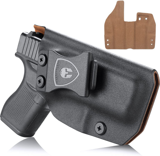 Glock 43 / Glock 43X IWB Kydex Holster with Leather Interior - Not Fit G43X MOS, Right Hand | WARRIORLAND WARRIORLAND