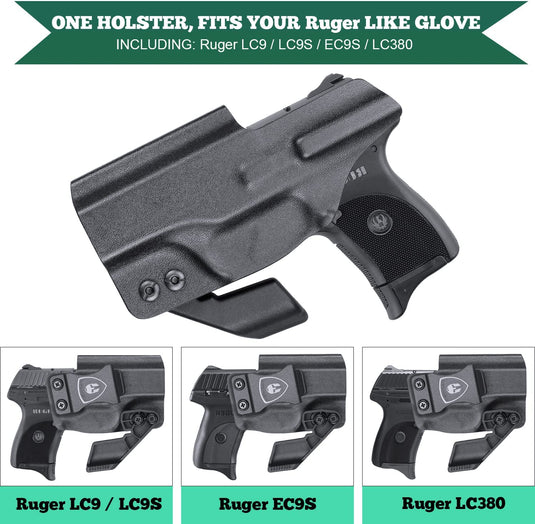 IWB Kydex Holster w/ Claw & Optic Cut , Fit Ruger LC9 / LC9S / LC380 / EC9S, Right Hand | WARRIORLAND WARRIORLAND