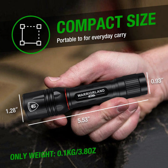 1600 Lumens Tactical Flashights for EDC Carry-Rechargeable Battery Included WARRIORLAND