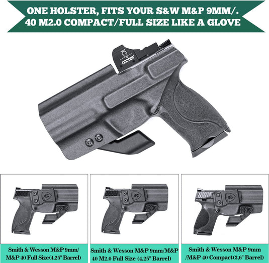 IWB Kydex Holster w/ Claw & Optic Cut - Fit M&P 9/.40 Compact/Full Size Pistol, Right Hand | WARRIORLAND WARRIORLAND