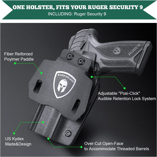 Ruger Security 9 / 9 Compact - OWB Kydex Holster, Right Hand | WARRIORLAND