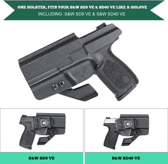 S&W SD9 VE / SD40 VE - IWB Kydex Holster w/Claw & Optic Cut, Right Hand | WARRIORLAND WARRIORLAND