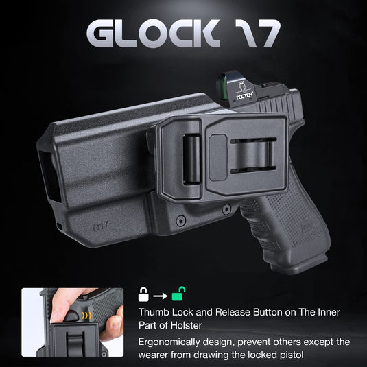 OWB Polymer Holster Thumb Release for Glock 17(Gen 1-5)&Glock 22/31 (Gen 3-4), Right Hand | WARRIORLAND WARRIORLAND