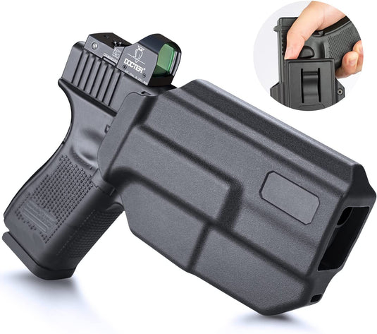 OWB Polymer Holster Thumb Release for Glock 19/19X/26/44/45 Gen(1-5)&Glock 23/32 Gen(3-4), Right Hand | WARRIORLAND WARRIORLAND