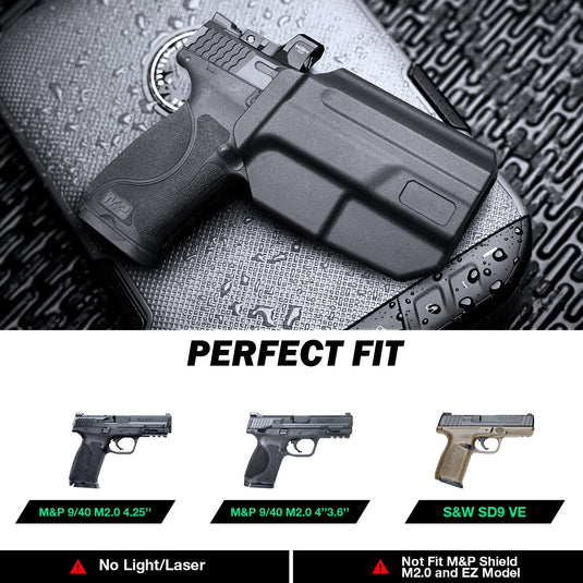 OWB Polymer Holster Thumb Release for M&P 9mm 3.6/4.0/4.25 Inch & SD9 VE, Right Hand | WARRIORLAND WARRIORLAND