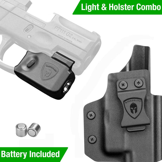 Compact Weapon Light w/ IWB Holster for Taurus G2C / G3C / Millennium G2 WARRIORLAND