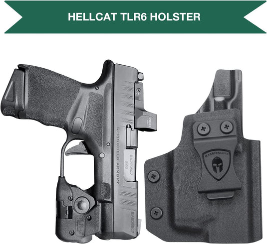 IWB Kydex Holster with Red Dot Cut for Hellcat with TLR6 laser Light, Right/Left Hand | WARRIORLAND