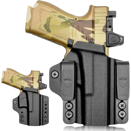 Glock 19 IWB & OWB Convertible Holster, Fit Glock 19/19X/26/44/45 Gen 3-5 & Glock 23/32 Gen 3-4| Warriorland