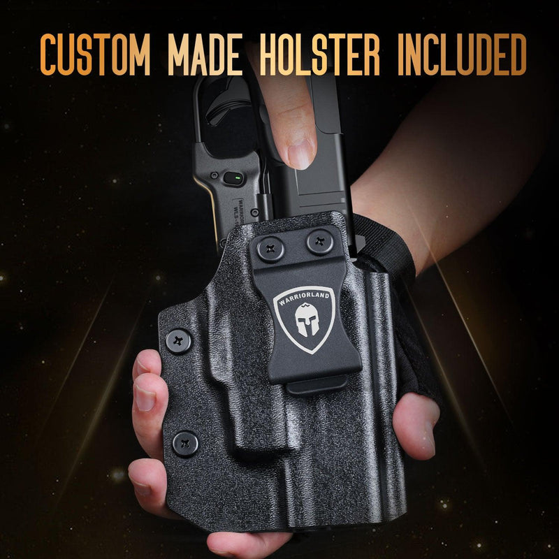 Load image into Gallery viewer, Green Laser Sight Designed to Fit Glock 48 MOS with Holster Combo, Green Beam Sight with Power Indicator, Custom-Made IWB Kydex Holster Right Hand, WLS-100G w/ G48 MOS Holster|WARRIORLAND
