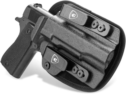 WARRIORLAND Hybrid Kydex & Nylon Holster, Optional for 1911 .45ACP 5 Inch no rail only - Including Colt / Elite Force / Kimber / Springfield / RIA / S&W / Ruger / Taurus / Rock Island and more 1911 Pistol, Optics Cut & Open Muzzle, Concealed Carry Right
