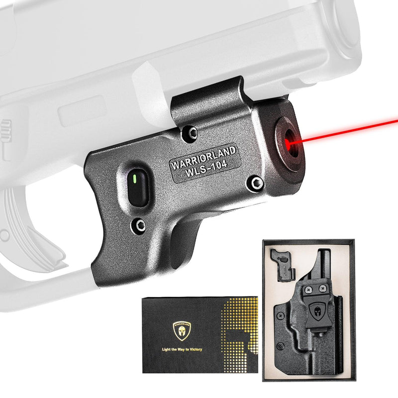 Load image into Gallery viewer, WARRIORLAND WLS-104 Laser Sight Designed to fit Glock 17/19/19X/23/31/32/44/45, Red Laser Sight with Power Indicator, Custom-made Kydex Holster Included, Windage and Elevation Adjustment
