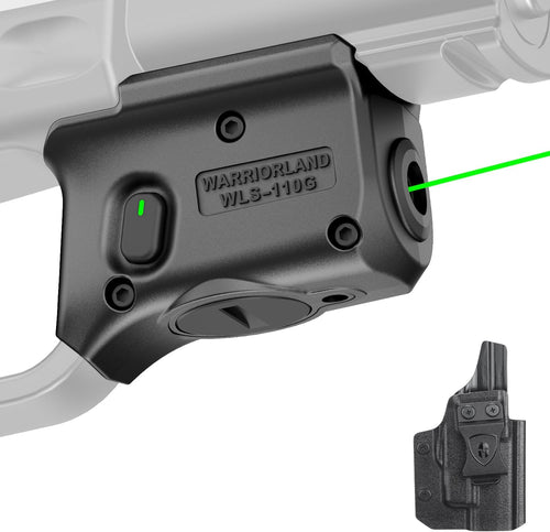 WARRIORLAND Kydex Holster for Gun with Green Laser Light Combo Fit for Hellcat Pro Pistol, WLS-110G Laser Beam Sight with Power Indicator & Concealed Carry IWB Right-Hand Holster