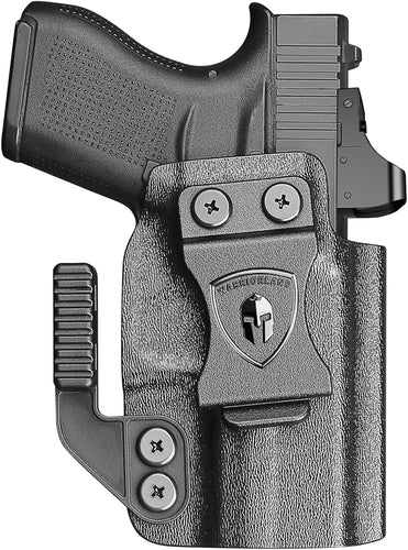 WARRIORLAND Kydex Holster, Fits Glock 43 / 43X / 43X MOS, IWB Carry, Adj. Retention, with Claw & Right-Hand