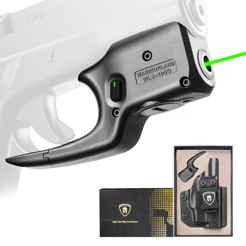 Load image into Gallery viewer, Green Laser Sight Designed to Fit Glock G42 with Holster Combo, Green Beam Sight with Power Indicator, Custom-Made IWB Kydex Holster Right Hand, Windage and Elevation Adjustment, WLS-105G
