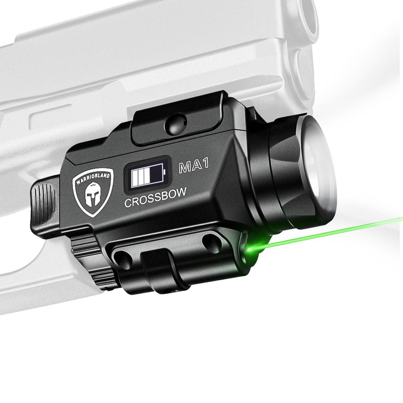 Load image into Gallery viewer, Crossbow MA1 800 Lumens Rail Mounted Universal Weaponlight for Pistol, Green Laser &amp; White LED Combo Tactical Light, Magnetic USB Rechargeable Flashlight-Screen Displays Battery Status|WARRIORLAND
