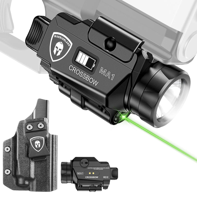 Load image into Gallery viewer, Universal Light Laser Combo with P320 Compact M18 Holster, Green Beam &amp; LED Tactical Light, USB Rechargeable Flashlight-Screen Displays Battery Status, Crossbow MA1 w/ P320 M18 Holster|WARRIORLAND
