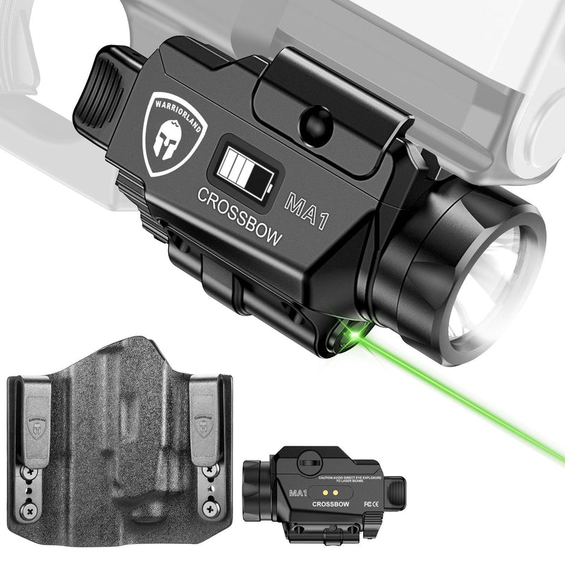 Load image into Gallery viewer, Universal Light Laser Combo with Glock 17/19 OWB Holster, Green Beam &amp; LED Tactical Light, Magnetic USB Rechargeable Screen Displays Battery Status, Crossbow MA1 w/ G19 OWB Holster|WARRIORLAND
