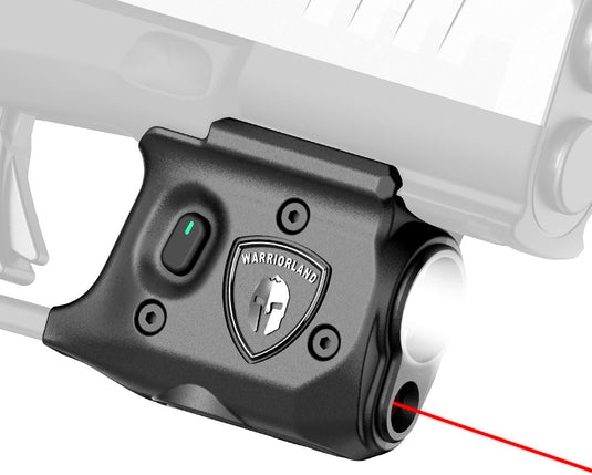 WARRIORLAND SLL-110 Pistol Light Laser – Fits Springfield Hellcat Pro | 150-Lumen Trigger Mounted Tactical Light with Red Laser, White LED, Power Indicator & 3 Modes (Strobe/Constant/Laser Only)
