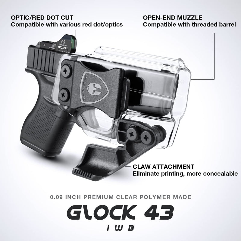 Load image into Gallery viewer, Glock 43 / 43X IWB Holster w/ Claw &amp; Optic Cut, Right Hand | WARRIORLAND
