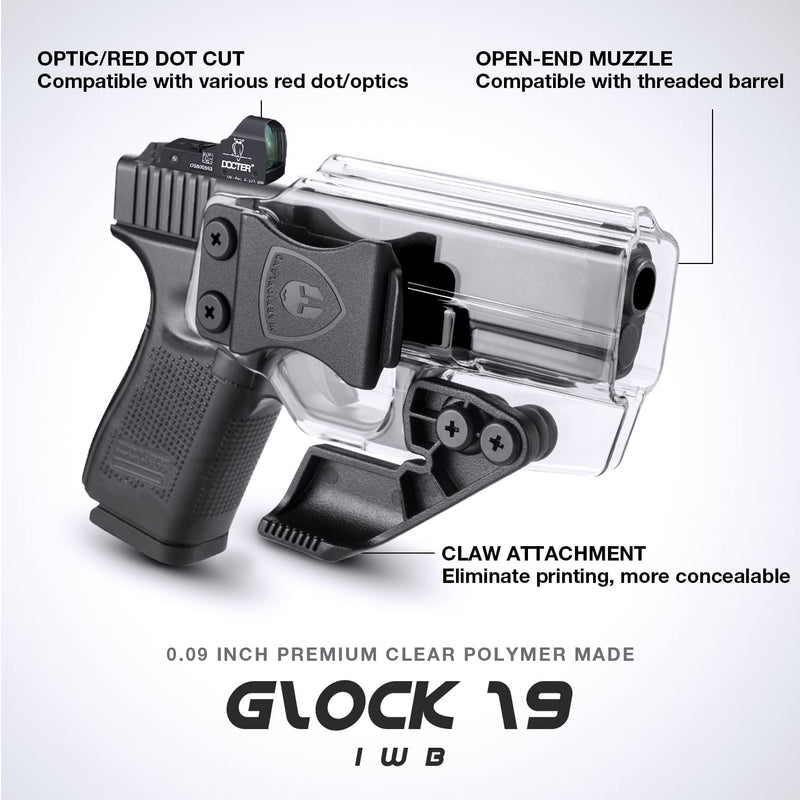 Load image into Gallery viewer, IWB Holster w/ Claw &amp; Optics Cut - Glock17 19 19X 44 45 Gen(1-5) &amp; Glock 23 32 Gen(1-4), Right/Left Hand | WARRIORLAND
