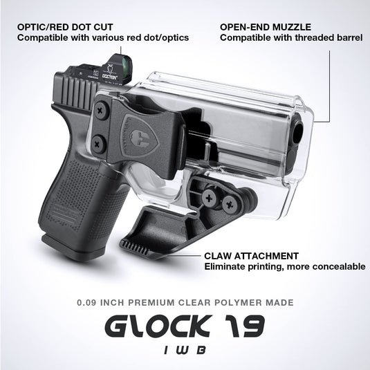IWB Holster w/ Claw & Optics Cut - Glock17 19 19X 44 45 Gen(1-5) & Glock 23 32 Gen(1-4), Right/Left Hand | WARRIORLAND